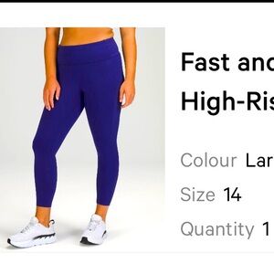 Lululemon Fast and Free High-Rise size 14 length 25” . color is Larkspur.